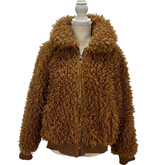 wild fable Jackets & Coats Wild Fable Cognac Teddy Bear Fuzzy